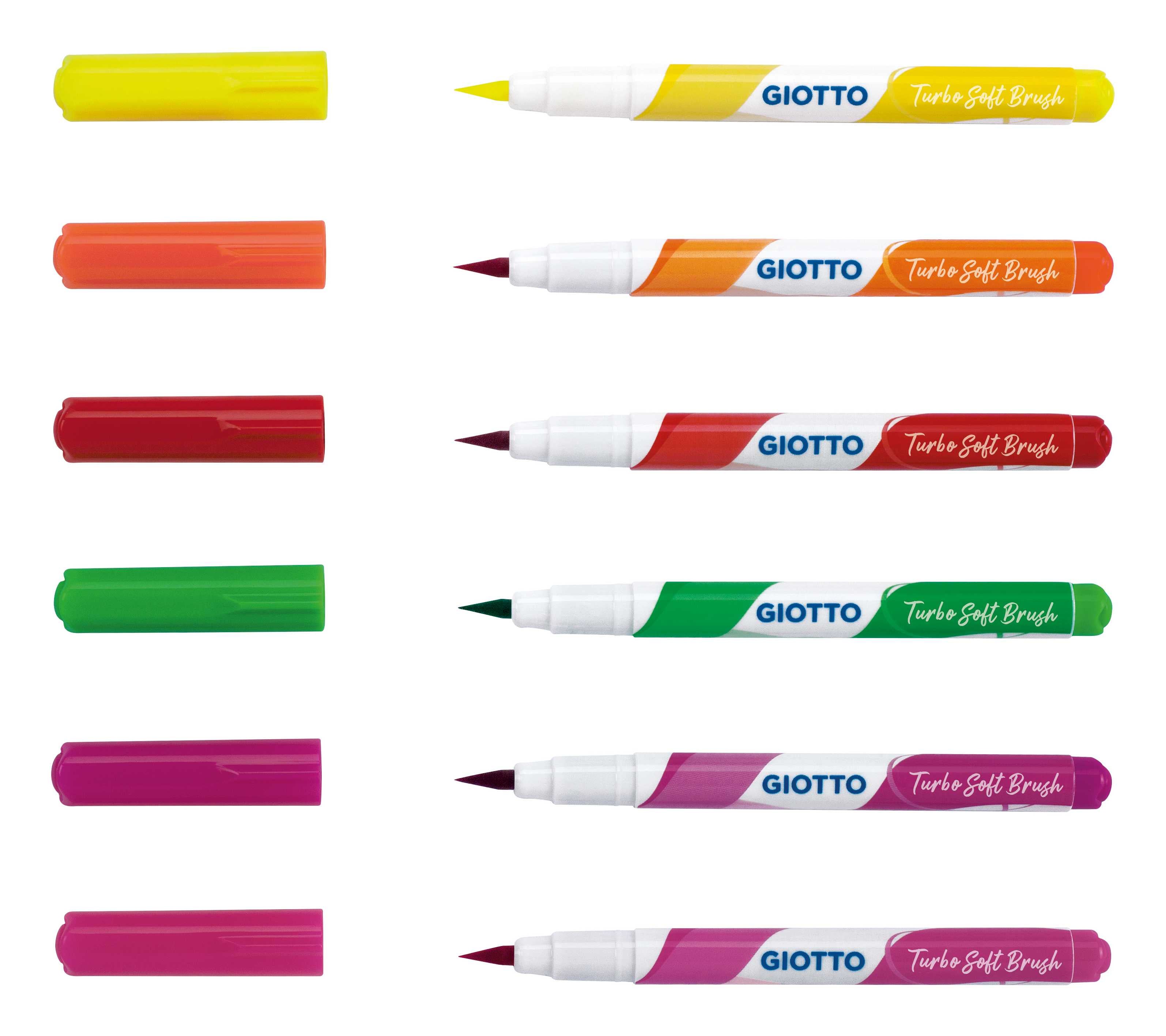 Štětcové fixy GIOTTO Turbo Soft Brush Fluo 6 ks