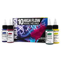 GOLDEN High Flow sada akrylových barev Mixing 10 x 30 ml