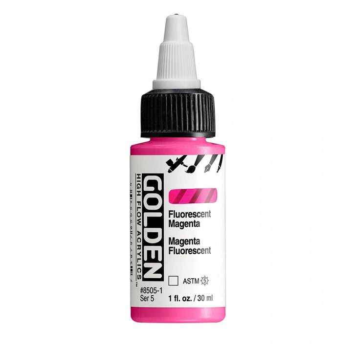 GOLDEN Fluorescenční akrylová barva s vysokým průtokem 30 ml – 8505 purpurová