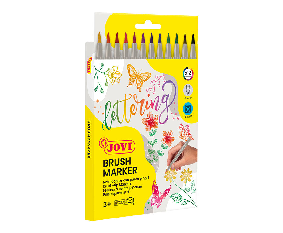 JOVI Lettering akvarelové fixy se štětcovým hrotem 12 ks