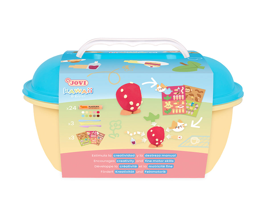 JOVI Play&Fun Kawaii přírodní plastelína v kufříku – sada s příslušenstvím