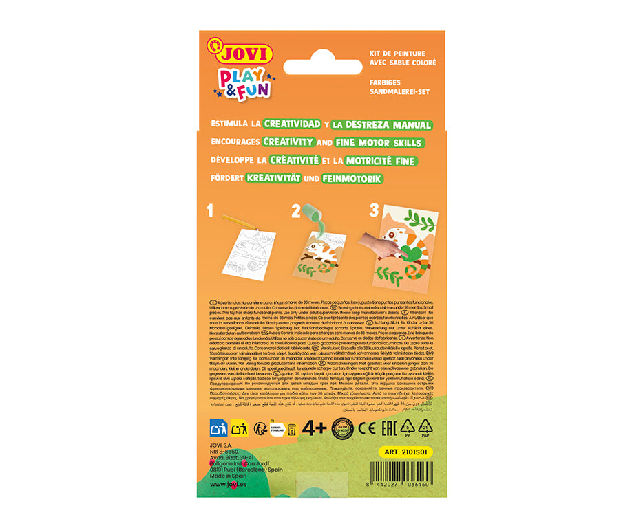 JOVI Play&Fun mini kreativní sada na malování pískem – 9 dílů