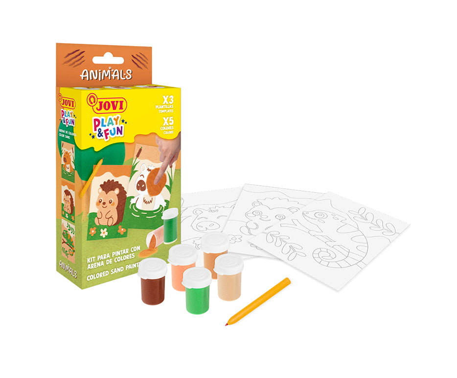JOVI Play&Fun mini kreativní sada na malování pískem – 9 dílů