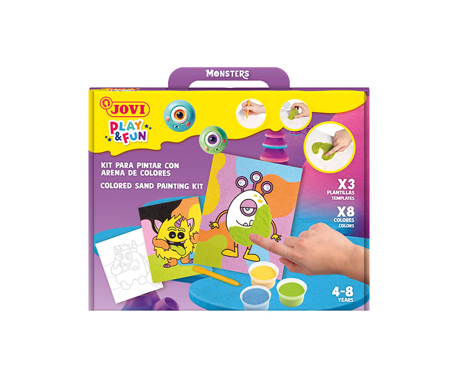 JOVI Play&Fun sada na malování pískem Monsters 12 ks