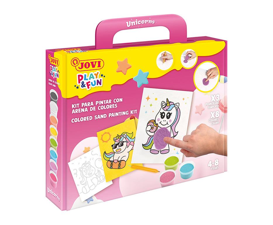 Sada na malování pískem JOVI Play&Fun Unicorns - 12 ks