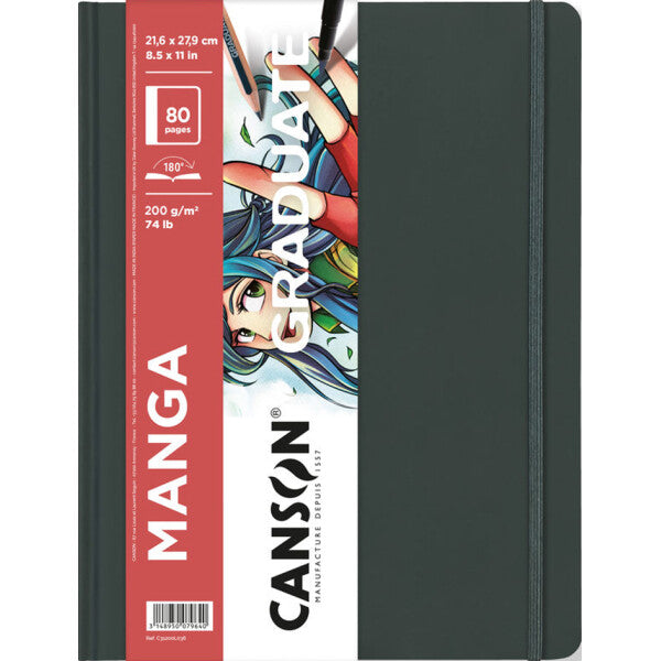 Kniha náčrtů Canson Graduate Art Book Manga 200 g/m², 80 listů, 21,6 x 27,9 cm, pevná vazba