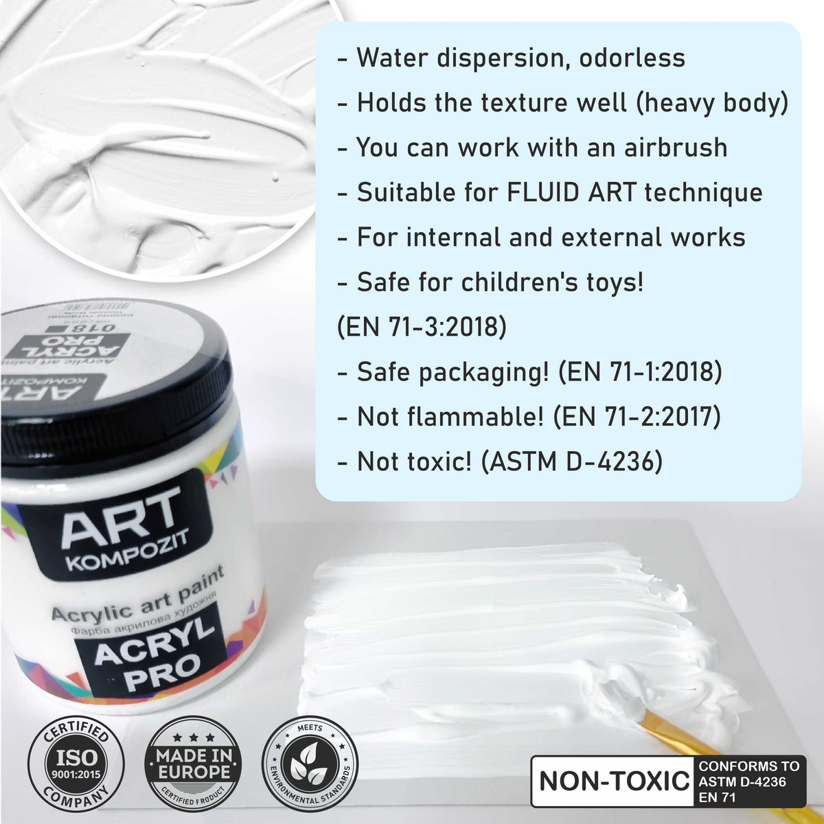 Fluorescenční akrylová barva ACRYL PRO ART Kompozit 430 ml