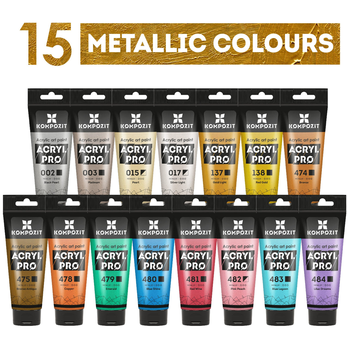 Metalická akrylová barva ACRYL PRO ART Kompozit 75 ml