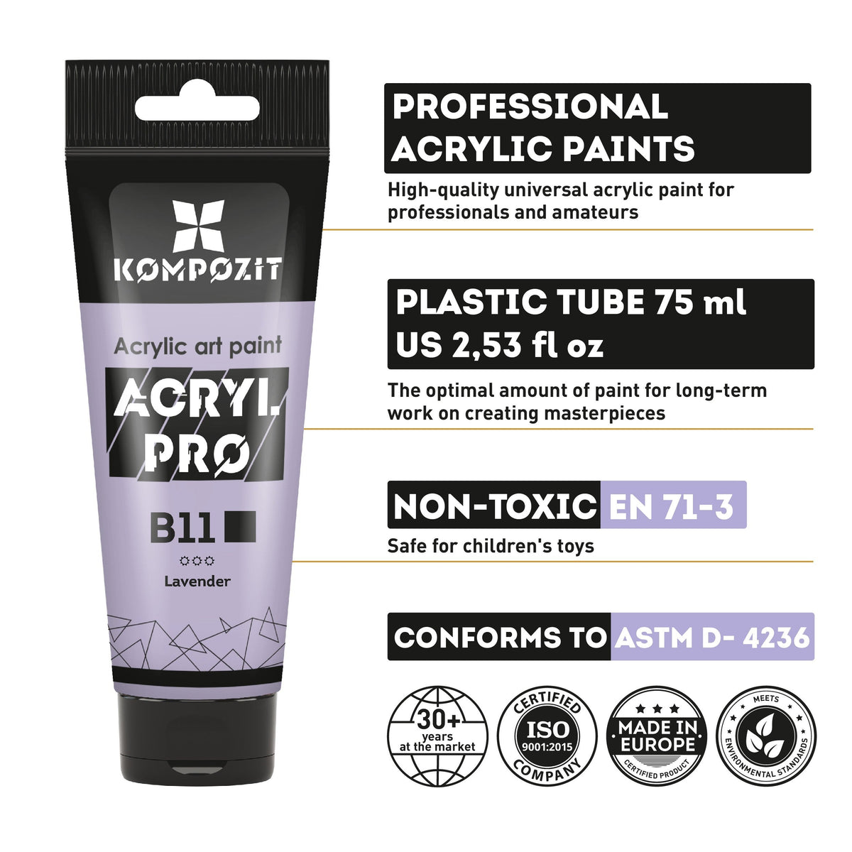 Pastelová akrylová barva ACRYL PRO ART Kompozit 75 ml