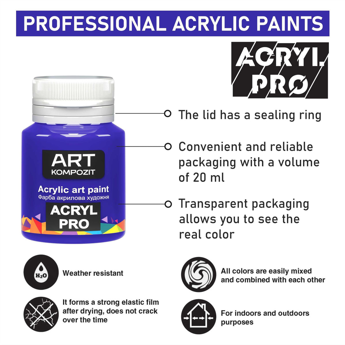 Sada akrylových barev ACRYL PRO Kompozit