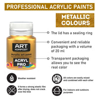 Sada metalických akrylových barev ACRYL PRO