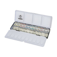 Kovový akvarelový set Schmincke HORADAM, 12 x 1/2 pánvičky s extra prostorem
