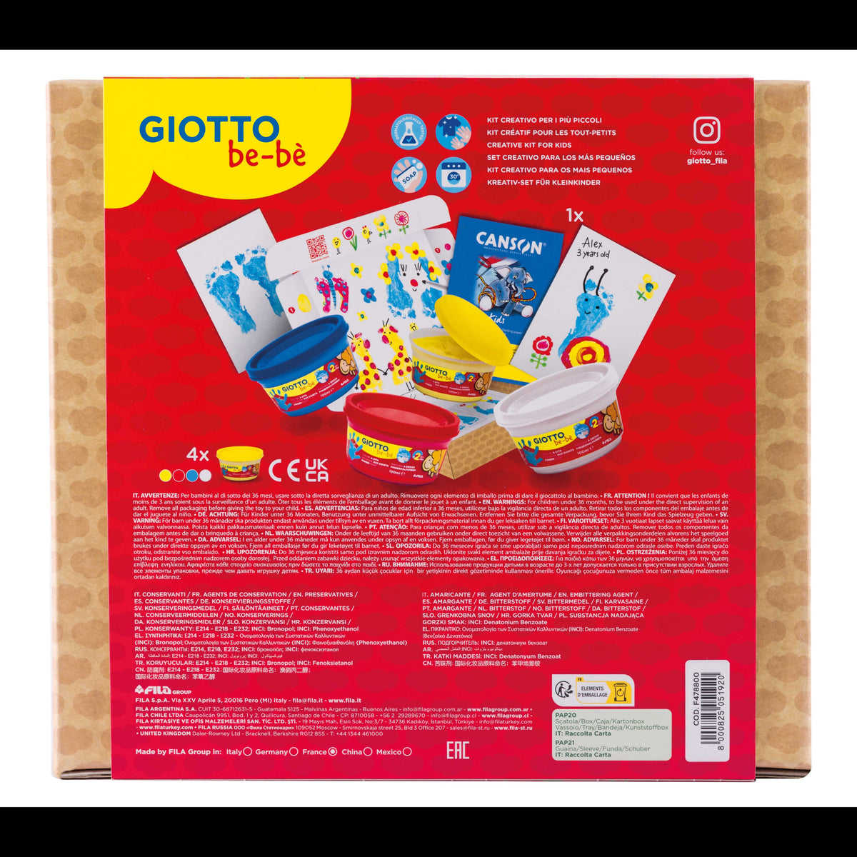 Kreativní sada GIOTTO be-bè My Little Feet na otisky rukou a nožiček – 5 ks