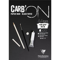 Kreslicí blok s černým papírem CLAIREFONTAINE Carb'On 120 g/m² – 20 listů