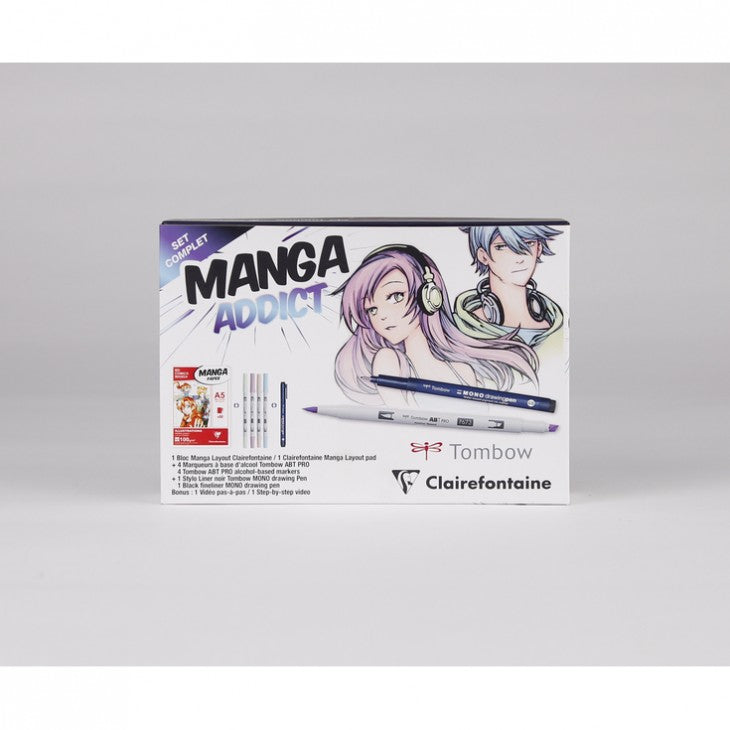 Kreslicí sada na mangu CLAIREFONTAINE Manga Addict Tombow A5 - 50 listů