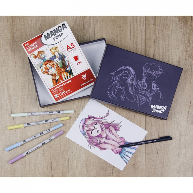 Kreslicí sada na mangu CLAIREFONTAINE Manga Addict Tombow A5 - 50 listů