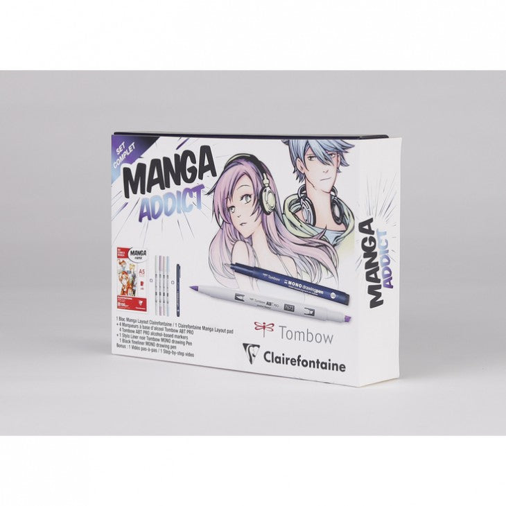 Kreslicí sada na mangu CLAIREFONTAINE Manga Addict Tombow A5 - 50 listů