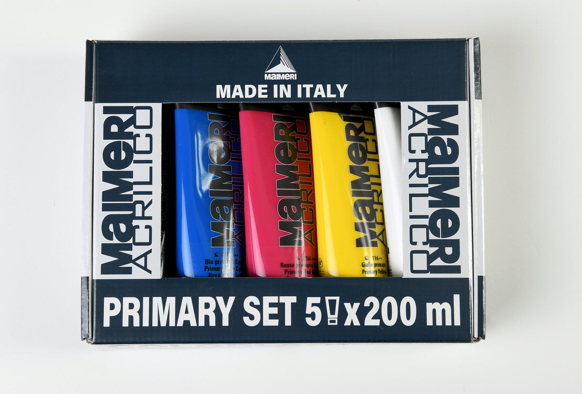 Maimeri Acrilico sada akrylových barev Primary 200 ml