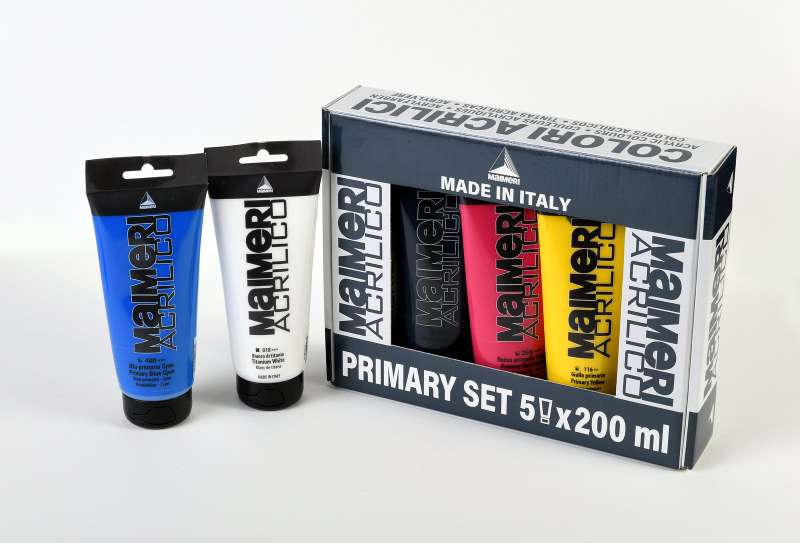 Maimeri Acrilico sada akrylových barev Primary 200 ml