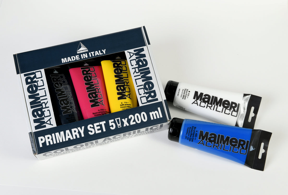 Maimeri Acrilico sada akrylových barev Primary 200 ml