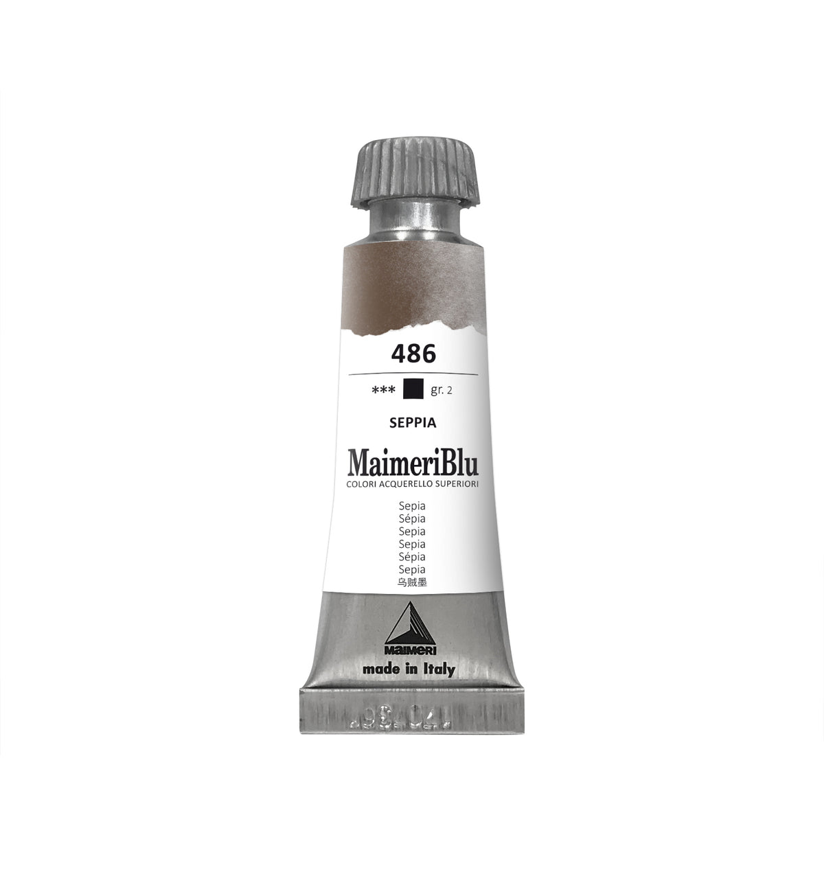 Profesionální akvarelová barva MAIMERI Maimeri Blu 12 ml – Sepie
