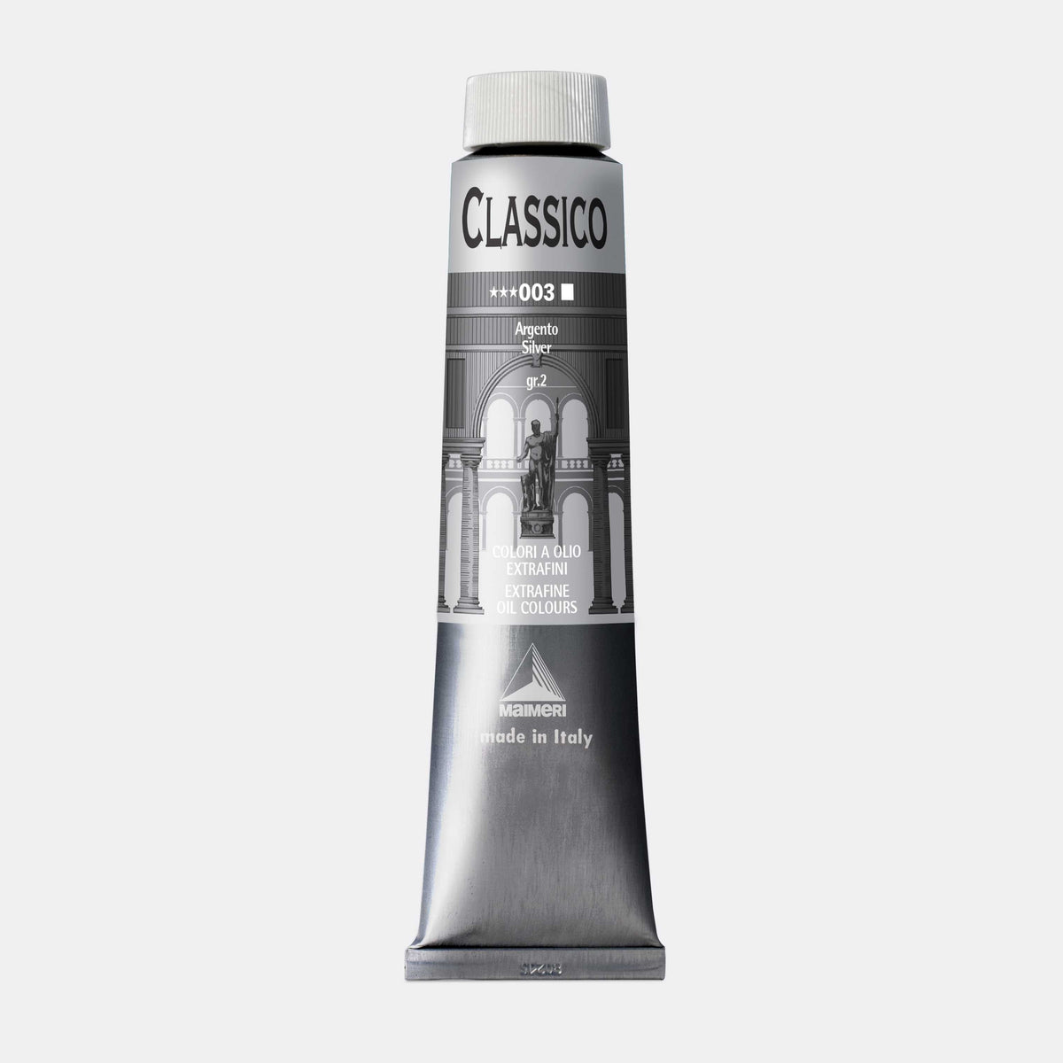 Jemná olejová barva Maimeri Classico 200 ml – Stříbrná