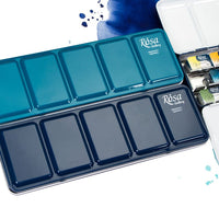 Kazeta na akvarelové farby, metalická, Indigo, 21 pan, ROSA GALLERY