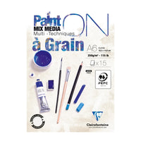 Mix Media blok Clairefontaine Paint'On a grain 250 g/m² A6 - 15 listů