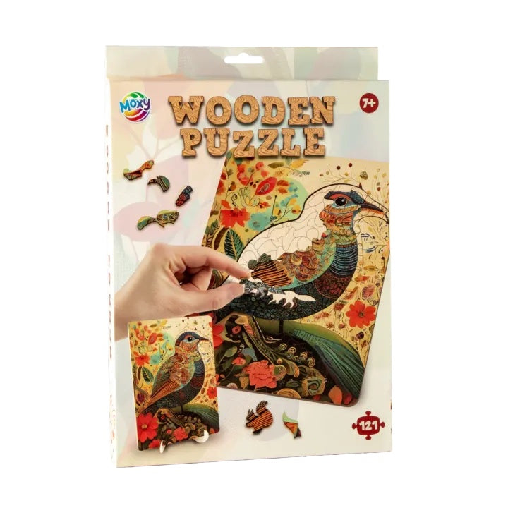MOXY Drevené puzzle Vták 130ks - umelecké