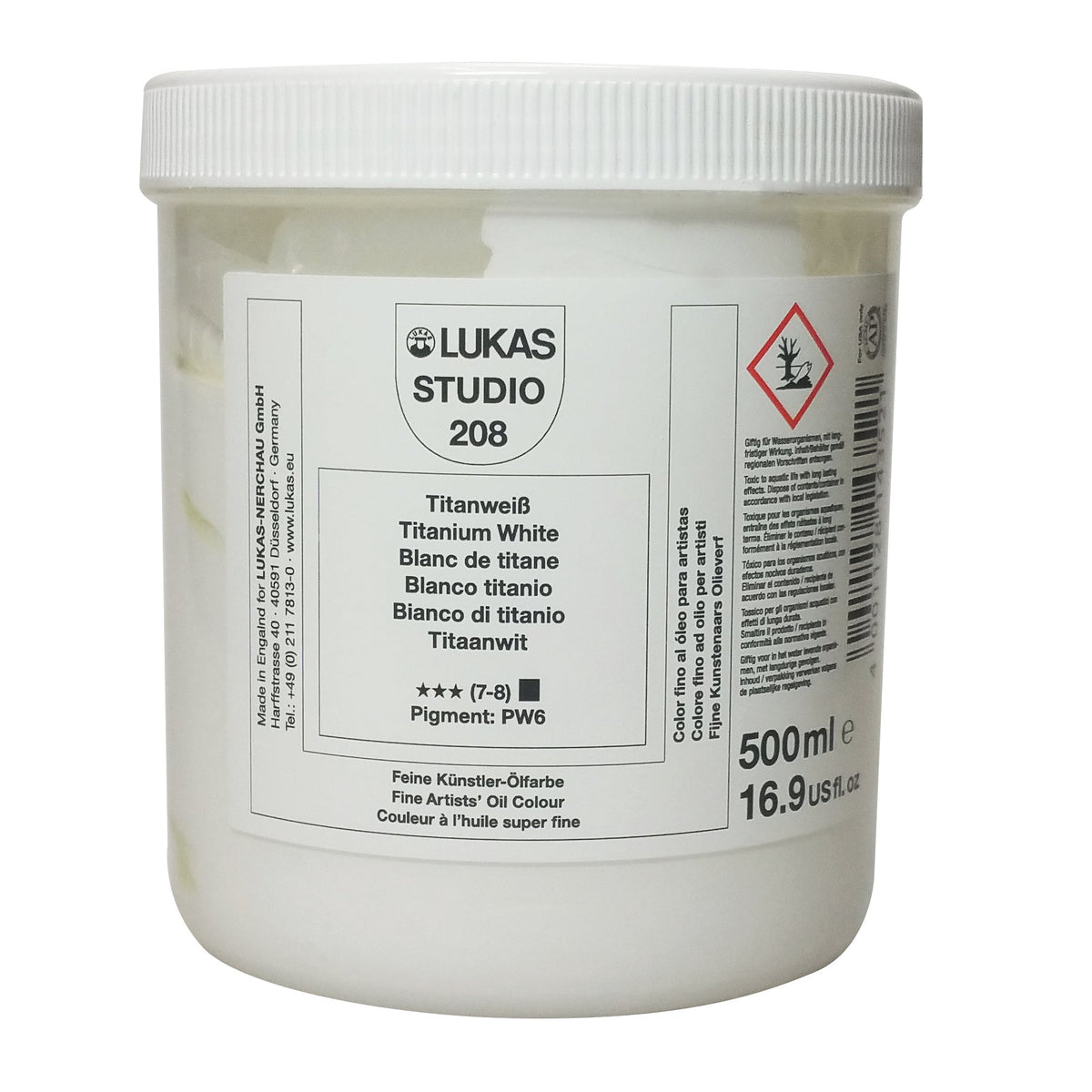 Olejová barva LUKAS Studio - 500 ml Titanová bílá