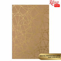 Scrapbookingové papíry s metalickými prvky A4 – zlatý polygon