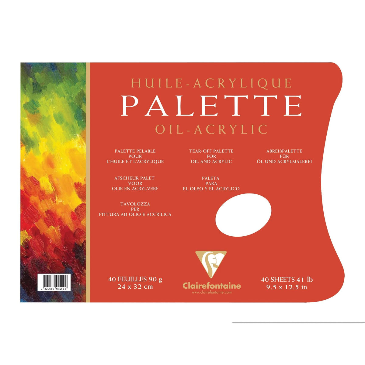 Papírová malířská paleta Clairefontaine 90 g/m2 - 24 x 32 cm, 40 listů