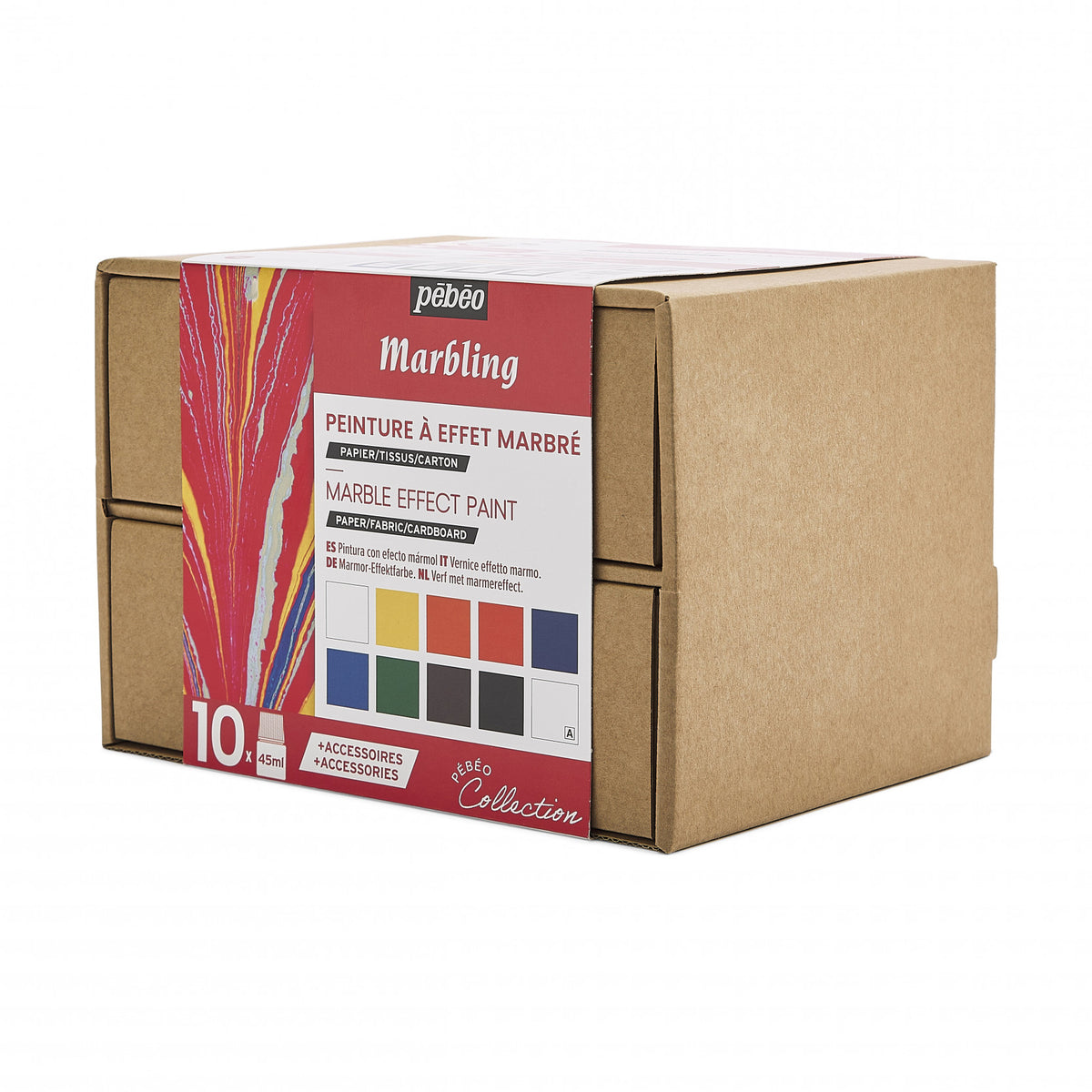 Pebeo Marbling sada mramorovacích barev 10 x 45 ml