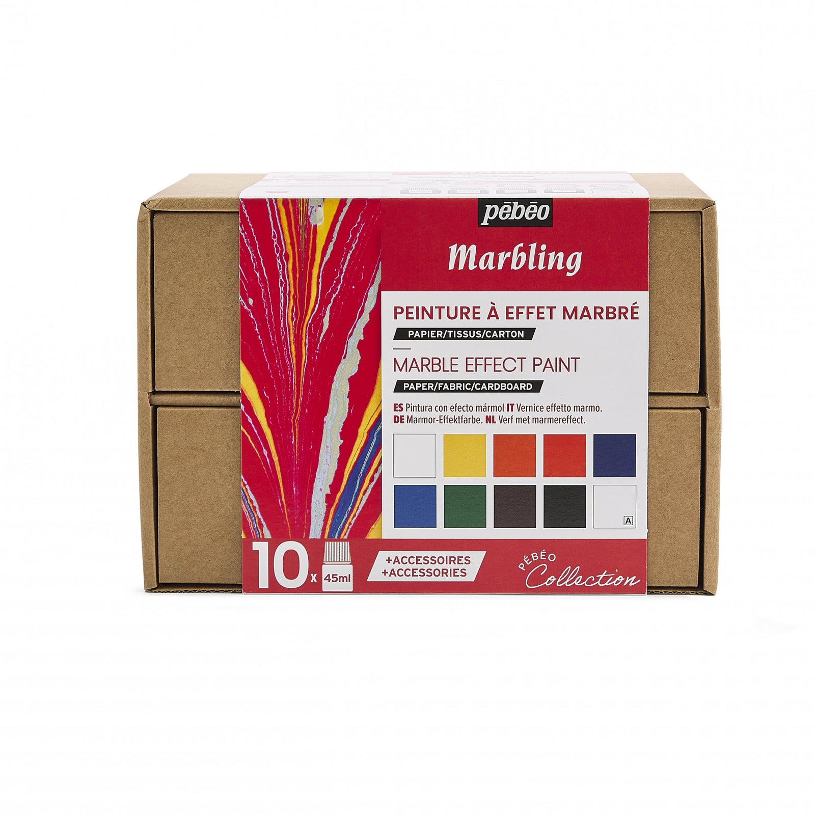 Pebeo Marbling sada mramorovacích barev 10 x 45 ml