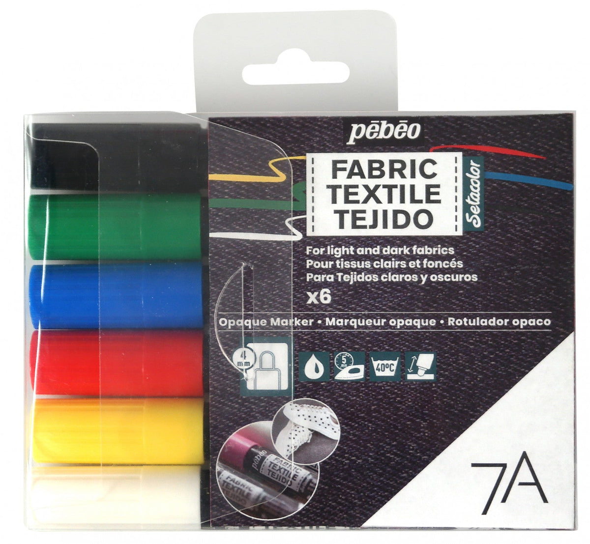 Pebeo sada fixů na textil Setacolor 6 ks CLASSIC