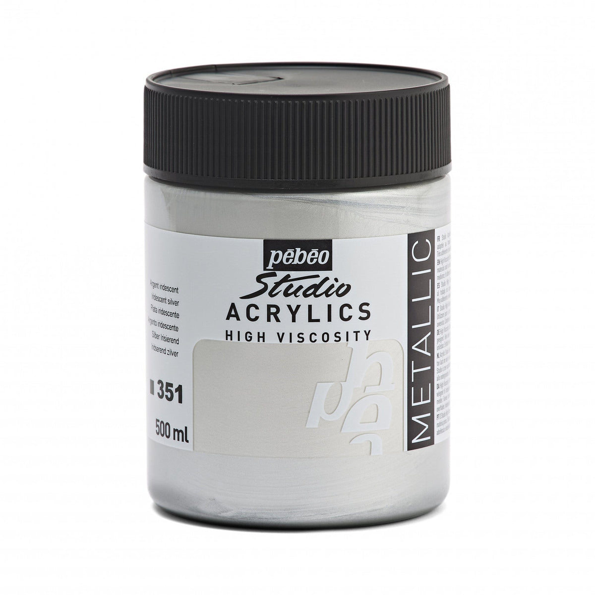 Pebeo Studio akrylová barva 500 ml – Stříbrná