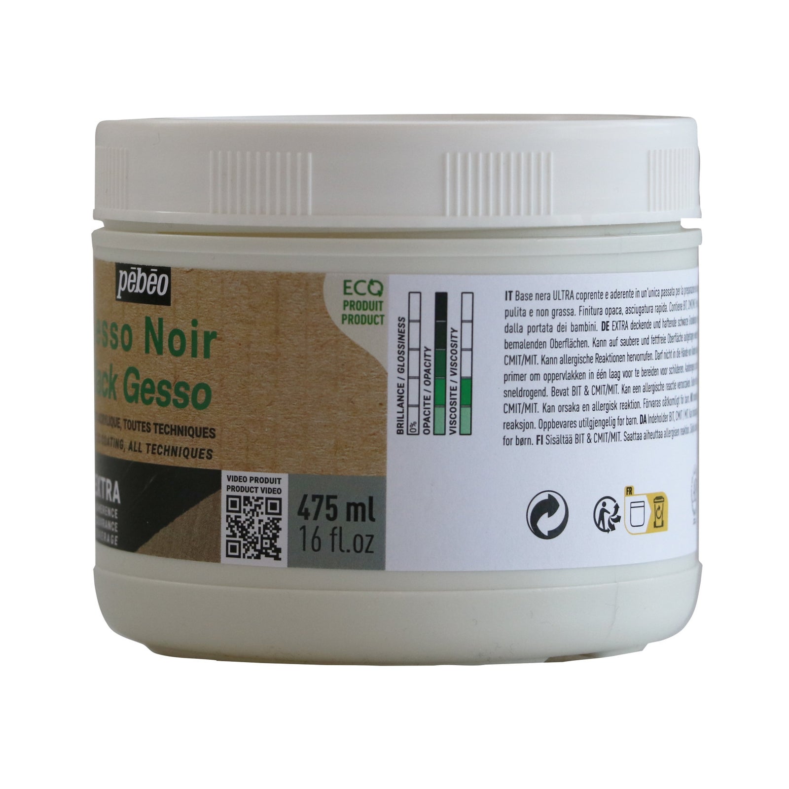 Pebeo Studio Acrylics černý akrylový šeps 475 ml