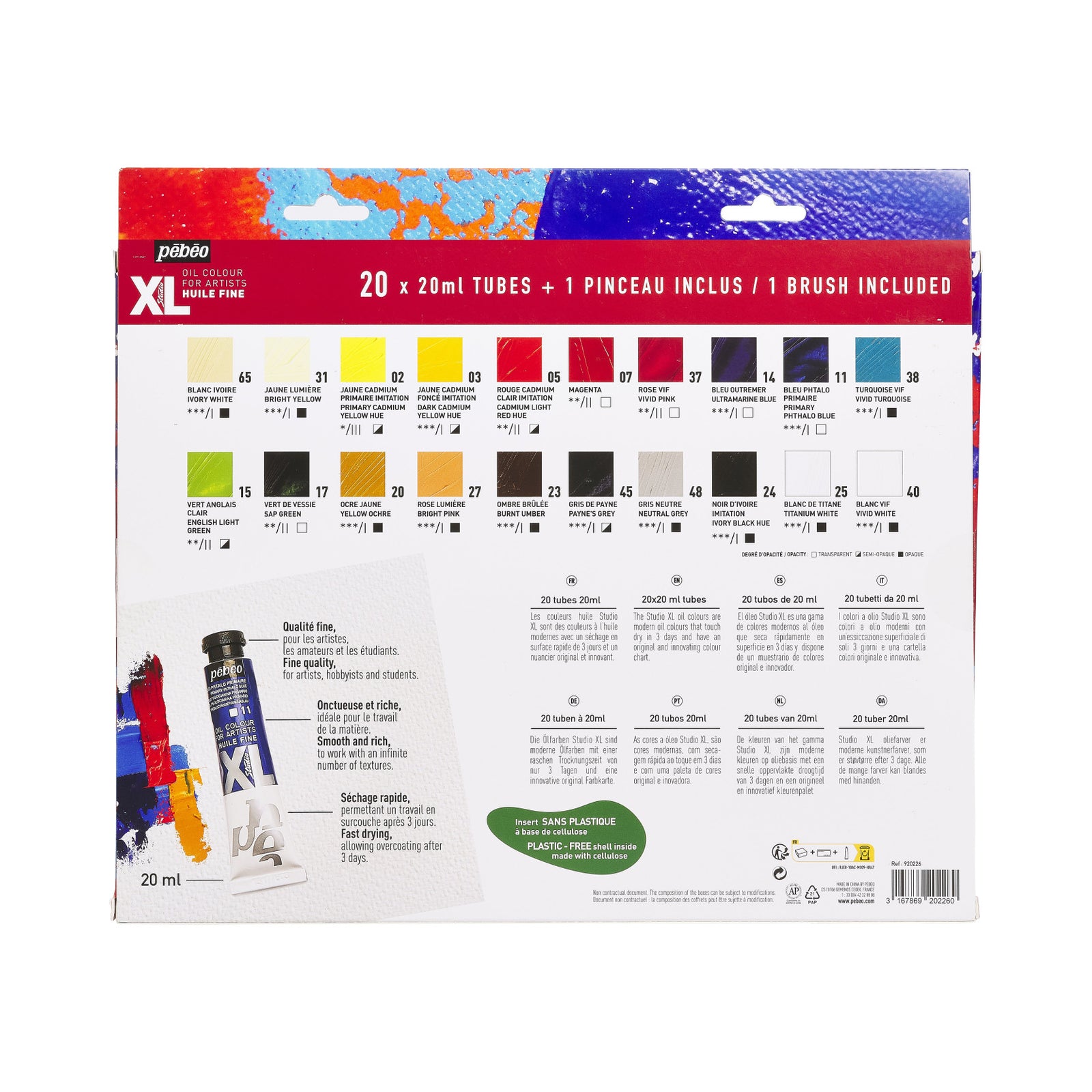 Pebeo Studio XL sada olejových barev 20 x 20 ml se štětcem