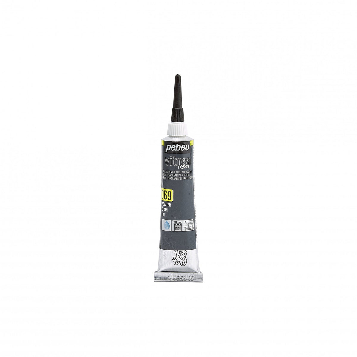 Pebeo Vitrea 160 kontura na sklo 20 ml – Cínová