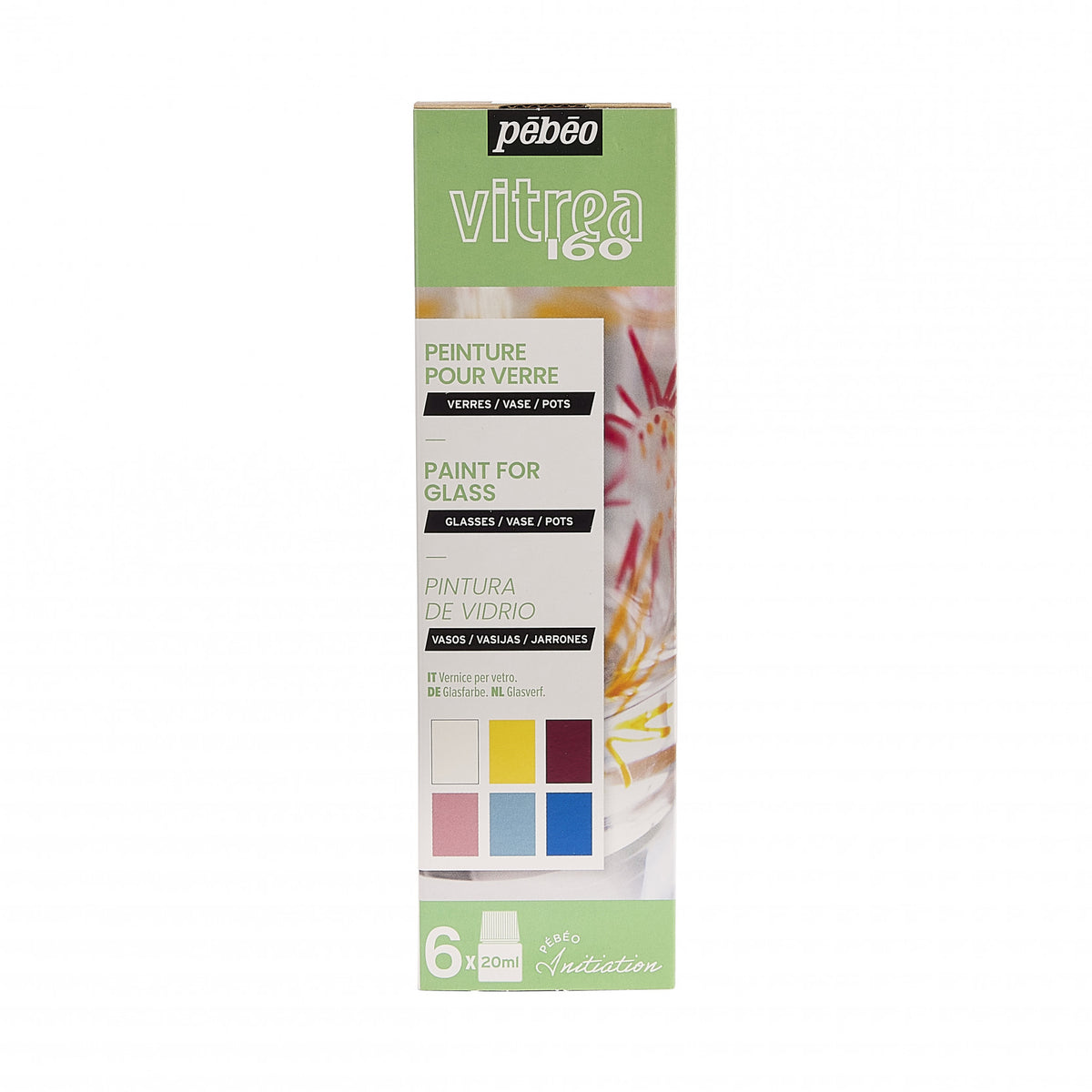 Pebeo Vitrea 160 sada barev na sklo 6 x 20 ml
