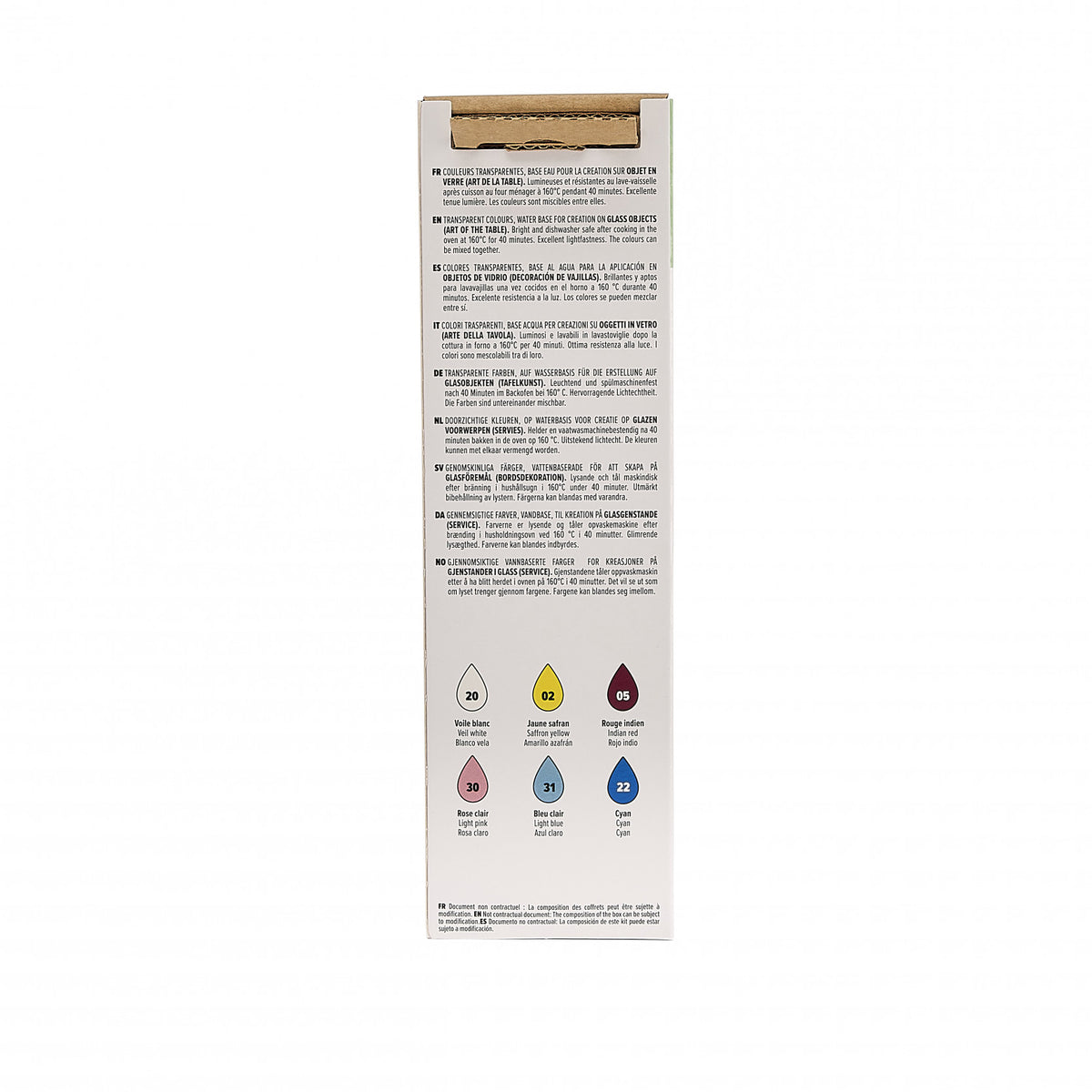 Pebeo Vitrea 160 sada barev na sklo 6 x 20 ml