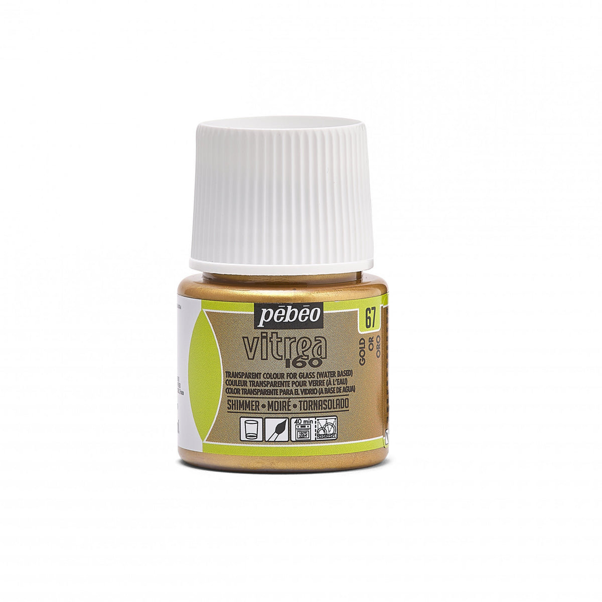 Vitrážová barva na sklo Pebeo Vitrea 160 – 45 ml, Shimmer Gold