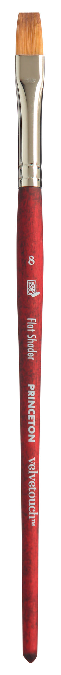 Plochý štětec PRINCETON Velvetouch Flat Shader s krátkou násadkou