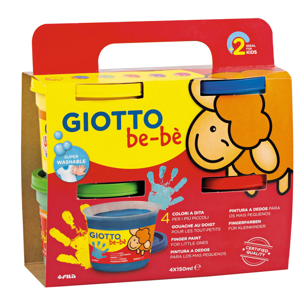 Prstové barvy GIOTTO be-bè 4 x 150 ml