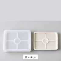 Pružná silikonová forma na odlévání podnosů a podtácků – obdélníkový podnos – 13 × 9 cm