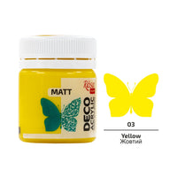 Akryl na dekorace, MATT, 20 ml, ROSA TALENT – Yellow mat