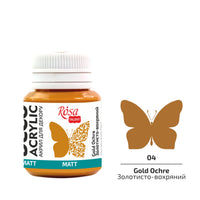Akryl na dekorace, MATT, 20 ml, ROSA TALENT – Gold Ochre mat