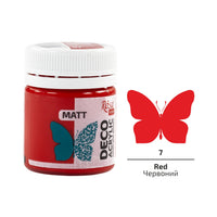 Akryl na dekorace, MATT, 20 ml, ROSA TALENT – Red mat