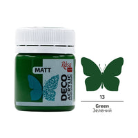 Akryl na dekorace, MATT, 20 ml, ROSA TALENT – Green mat