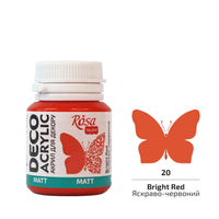 Akryl na dekorace, MATT, 20 ml, ROSA TALENT – Bright Red mat